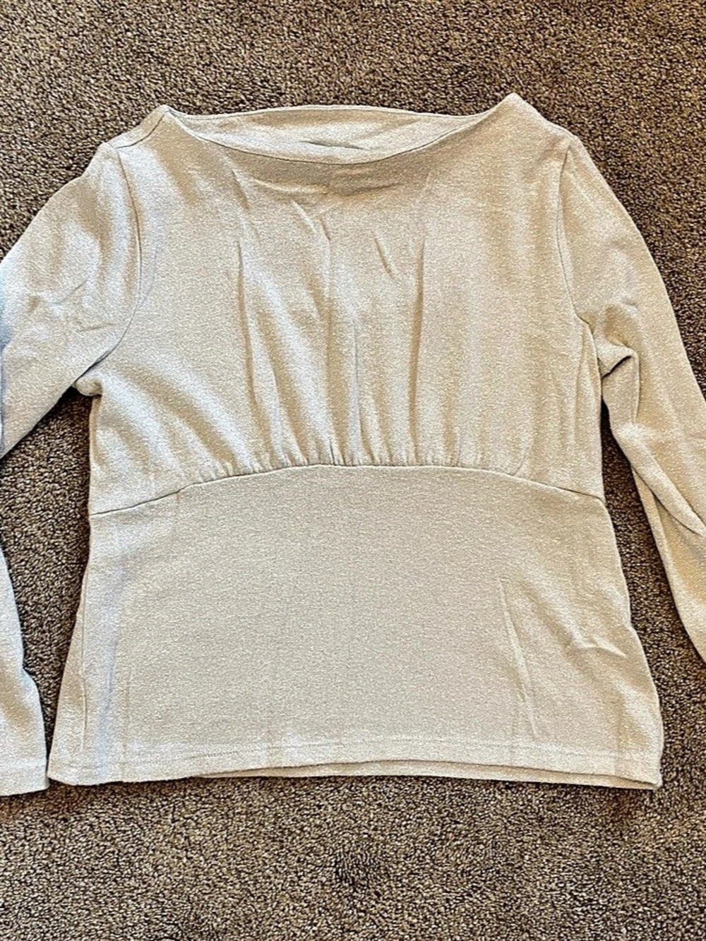 Banana Republic Ruched Empire Waist Cut-Out Back Sparkle Sweater in Silver Size